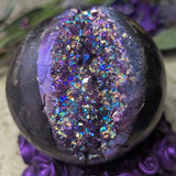 Titanium Amethyst Geode Sphere~CRTAGS03