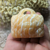 Yellow Calcite Handbag Carving~CRYCHAND