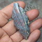 Labradorite Feather Carving~CRLABF06