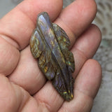 Labradorite Feather Carving~CRLABF08