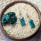 Malachite Earrings~JSSEMAL1