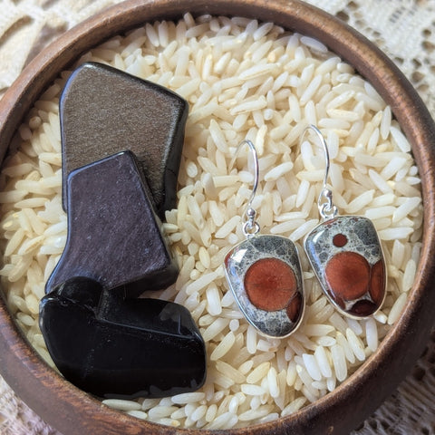 Peanut Obsidian Earrings~JSSEP0B3