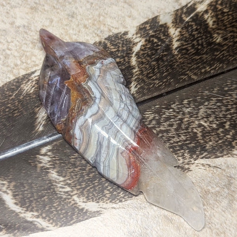 Amethyst Lace Agate Feather~CRALAF02