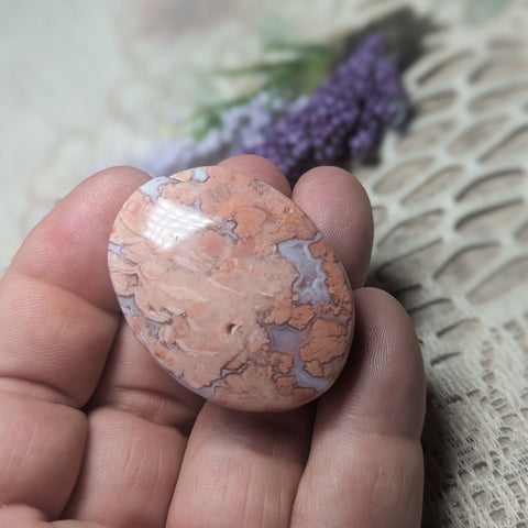 Cotton Candy Agate Palm Stone~CRCCAPS1