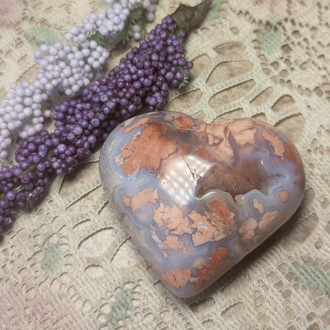 Cotton Candy Agate Heart~CRCCAHT2