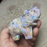 Titanium Sphalerite Elephant Carving~CRTSELEP