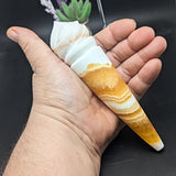 Yellow Calcite Ice Cream Cone Carving~CRYCICC1