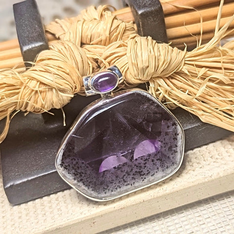 Trapiche Amethyst & Goethite Pendant~JSSTAMP1