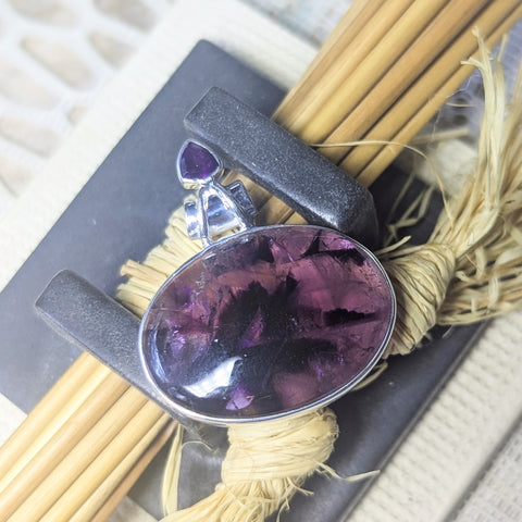 Trapiche Amethyst & Goethite Pendant~JSSTAMP2