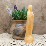 Mother Mary Yellow Calcite Carving~CRYCMARY