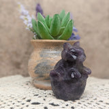 Amethyst Cat in a Basket carving~CRAMCIAB