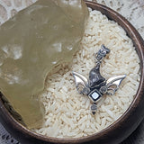 Meteorite, Onyx, Herkimer Diamond Pendant~JSSMETP2
