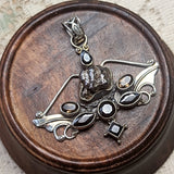 Meteorite, Onyx, Smoky Quartz Pendant~JSSMETP4