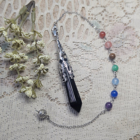 Black Onyx Chakra Pendulum~PENDCBOX