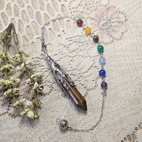 Tiger Eye Chakra Pendulum~PENDCTE1