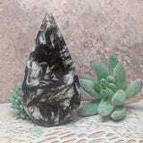 Epidote in Quartz "Flame"~CREQFLM2