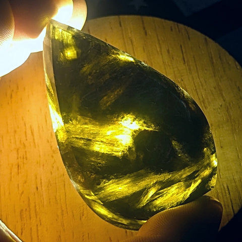 Epidote in Quartz "Flame"~CREQFLM3