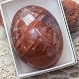 Red Hematoid Quartz Palm Stone~CRRHPS02