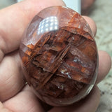 Red Hematoid Quartz Palm Stone~CRRHPS02
