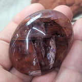 Red Hematoid Quartz Palm Stone~CRRHPS02