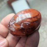 Red Hematoid Quartz Palm Stone~CRRHPS02