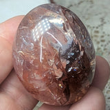 Red Hematoid Quartz Palm Stone~CRRHPS03