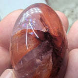 Red Hematoid Quartz Palm Stone~CRRHPS04