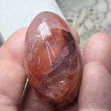 Red Hematoid Quartz Palm Stone~CRRHPS04