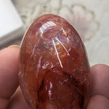 Red Hematoid Quartz Palm Stone~CRRHPS04