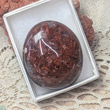 Red Hematoid Quartz Palm Stone~CRRHPS07