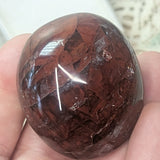 Red Hematoid Quartz Palm Stone~CRRHPS07