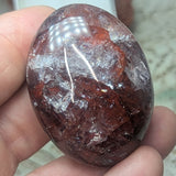 Red Hematoid Quartz Palm Stone~CRRHPS08