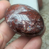 Red Hematoid Quartz Palm Stone~CRRHPS08