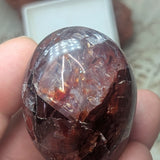 Red Hematoid Quartz Palm Stone~CRRHPS08