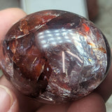 Red Hematoid Quartz Palm Stone~CRRHPS08