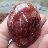 Red Hematoid Quartz Palm Stone~CRRHPS11