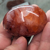 Red Hematoid Quartz Palm Stone~CRRHPS12