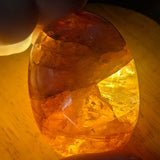 Red Hematoid Quartz Palm Stone~CRRHPS12