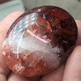 Red Hematoid Quartz Palm Stone~CRRHPS16