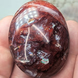 Red Hematoid Quartz Palm Stone~CRRHPS16