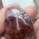 Red Hematoid Quartz Palm Stone~CRRHPS18