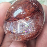 Red Hematoid Quartz Palm Stone~CRRHPS18
