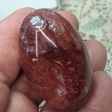 Red Hematoid Quartz Palm Stone~CRRHPS19