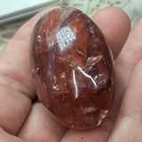 Red Hematoid Quartz Palm Stone~CRRHPS19