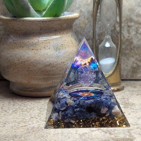 Orgonite Starburst Pyramid-CRORGSTB