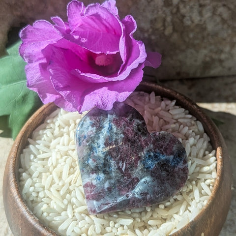 Indicolite & Rubellite Heart~CRINRB04