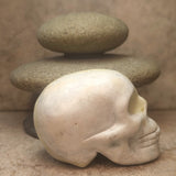 Serpentine in White Jade Skull~CRSWJSK2