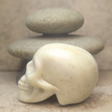 Serpentine in White Jade Skull~CRSWJSK2