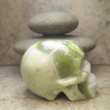 Serpentine in White Jade Skull~CRSWJSK3
