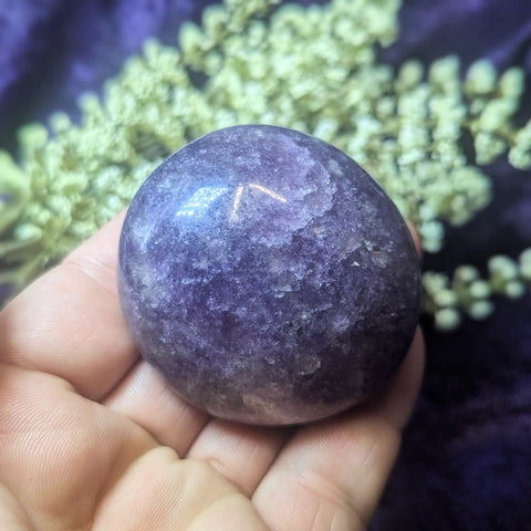 Lepidolite Palm Stone~CRLEPP03